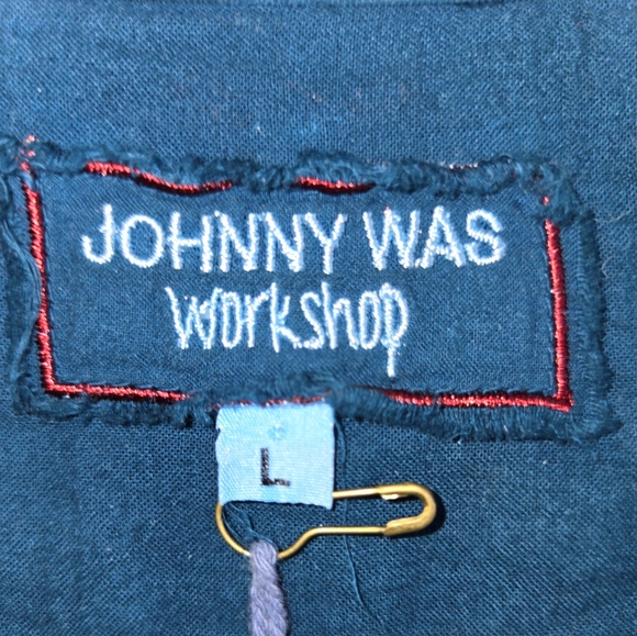 NWT Johnny Was Kiki Drape Tunic Top Blue Size Large - Picture 9 of 16